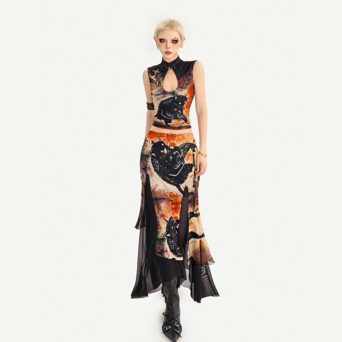 Nico_Molly_Oriental_Ink_Wash_Print_Double_Layer_Mesh_Women&