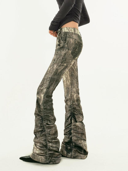 Nico Molly Paint Splatter Distressed Vintage Pattern Punk Low Rise Women&