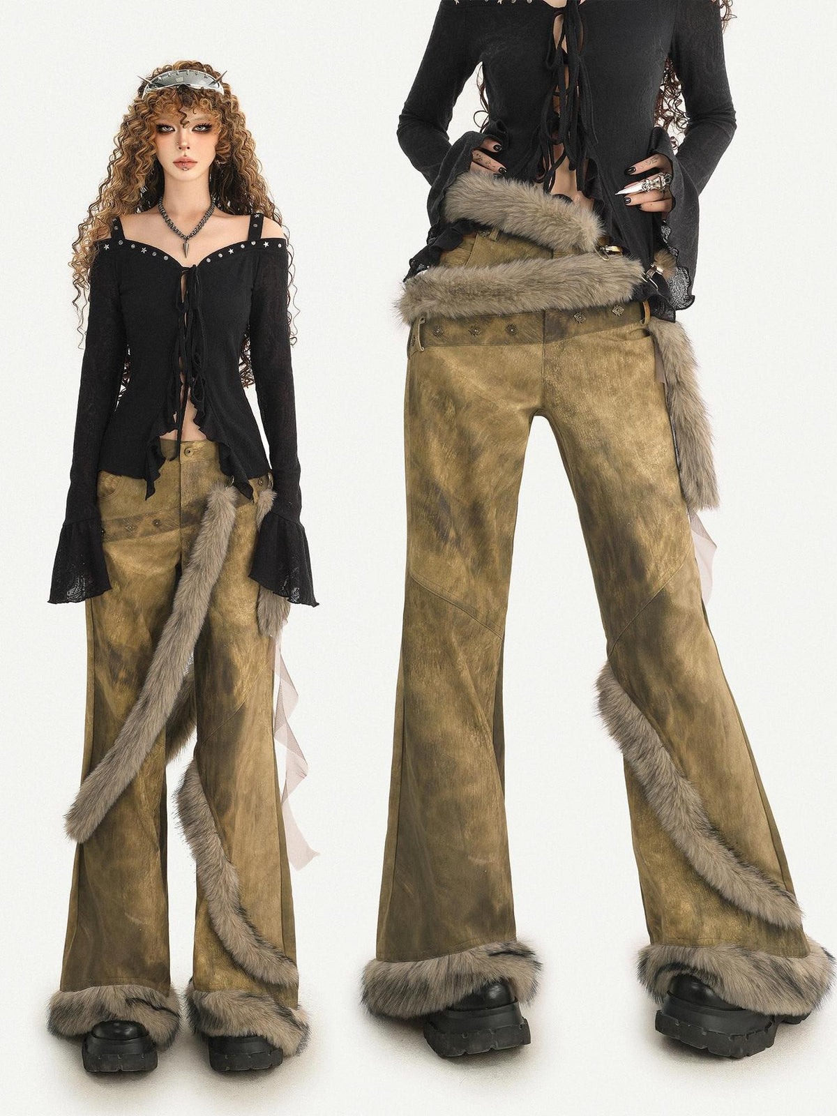 Nico Molly Plush Patchwork Distressed Wasteland Vintage Women&