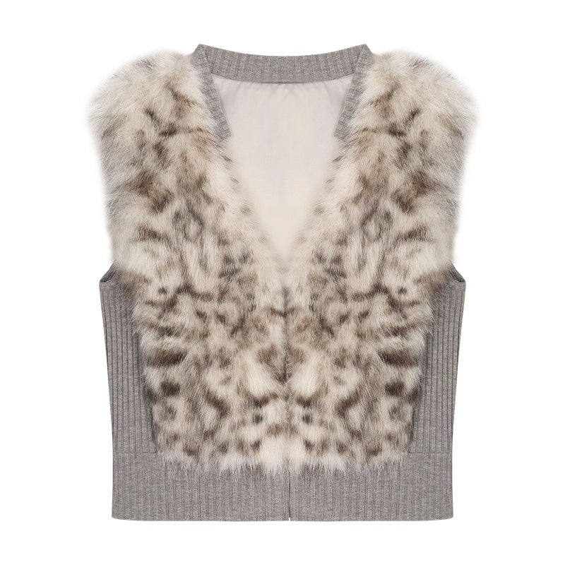 Nico_Molly_Plush_Zippered_Stand_Collar_Cropped_Sleeveless_Vest_Women&