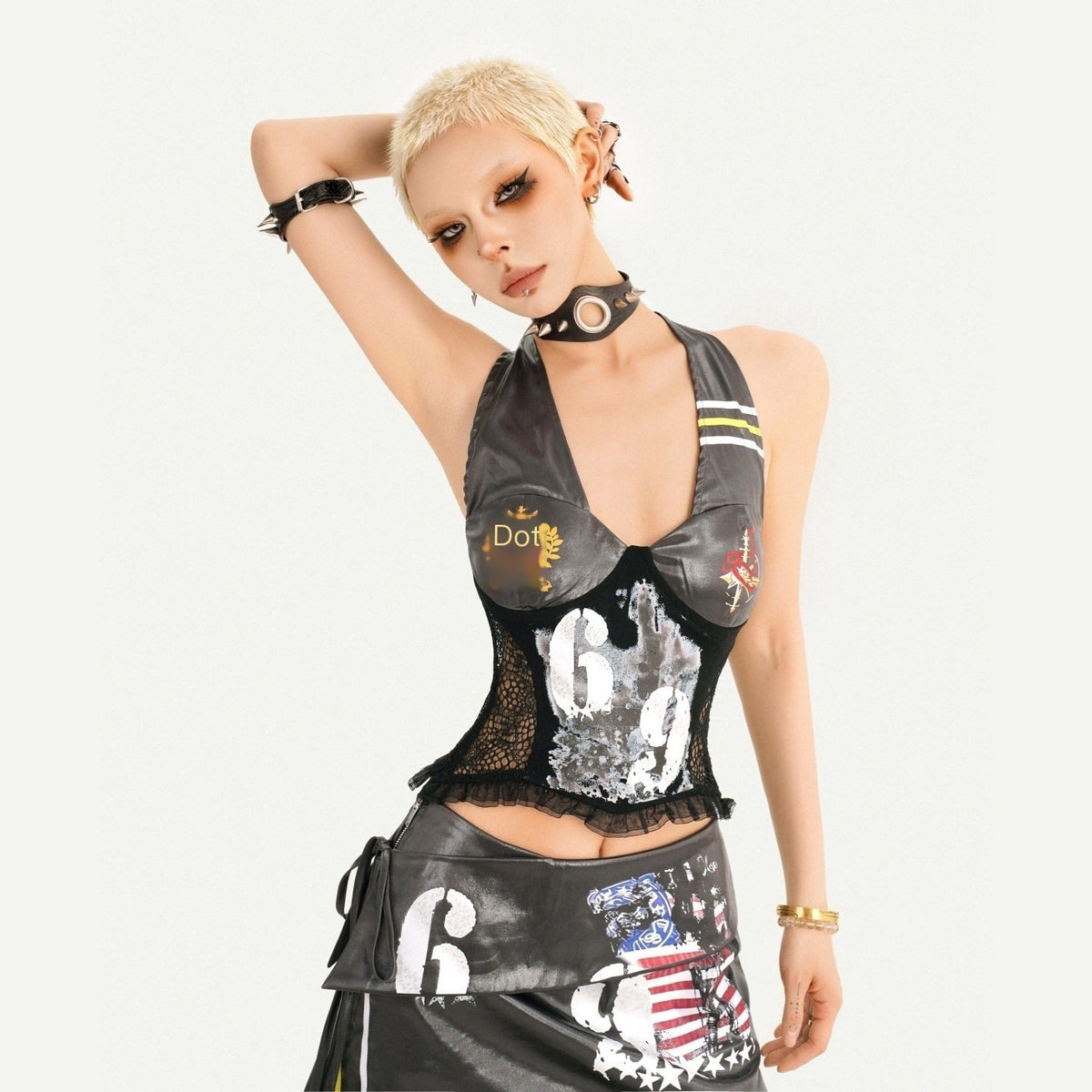 Nico_Molly_Punk_Biker_Halter_V-neck_Letter_Print_Women&