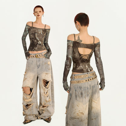 Nico_Molly_Punk_Tie_Dye_One_Shoulder_Slim_Women&