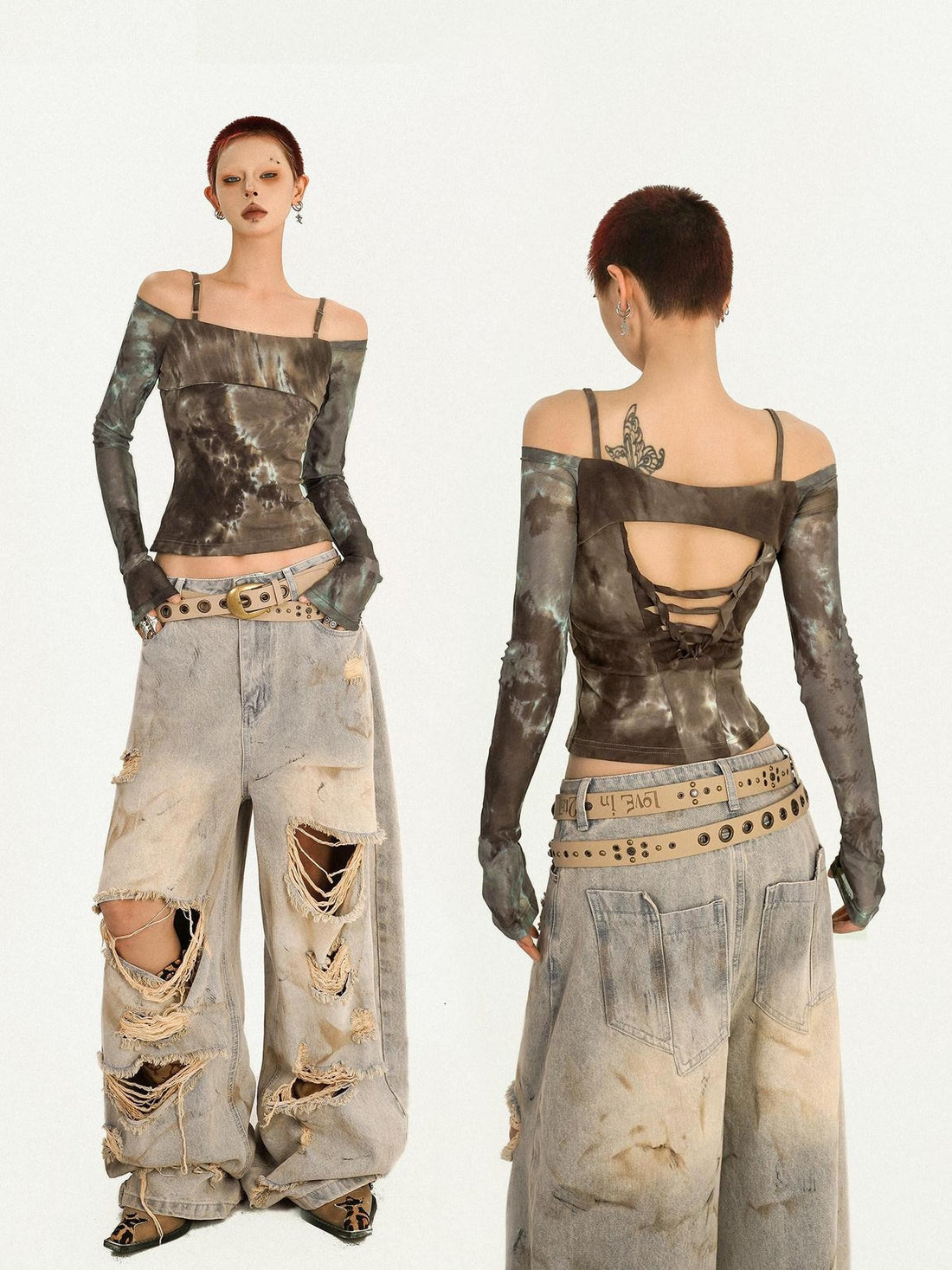 Nico Molly Punk Tie Dye One Shoulder Slim Women&