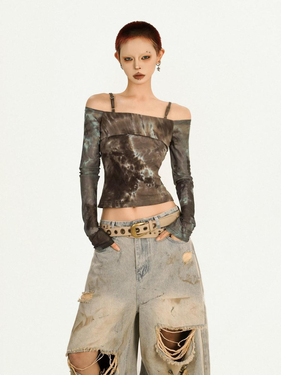 Nico Molly Punk Tie Dye One Shoulder Slim Women&