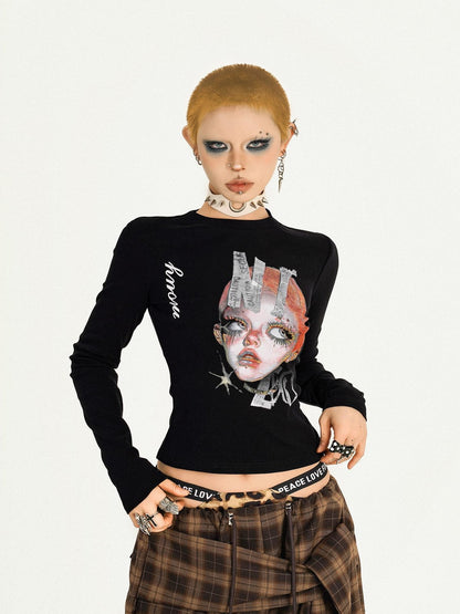 Nico Molly Quirky Graphic Print Round Neck Slim Fit Women&