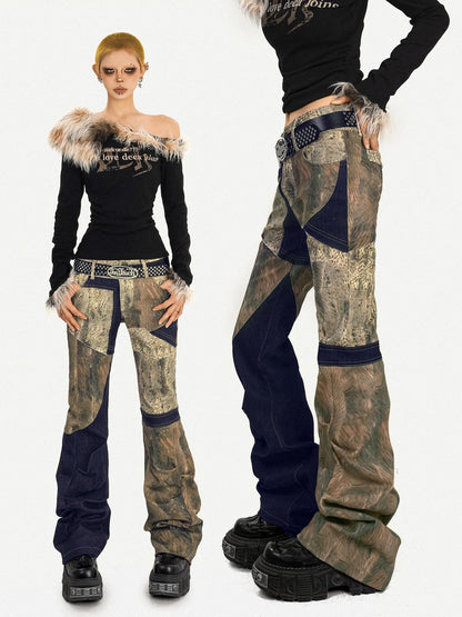 Nico Molly Rebel Wasteland Artistic Patchwork Vintage Print Women&
