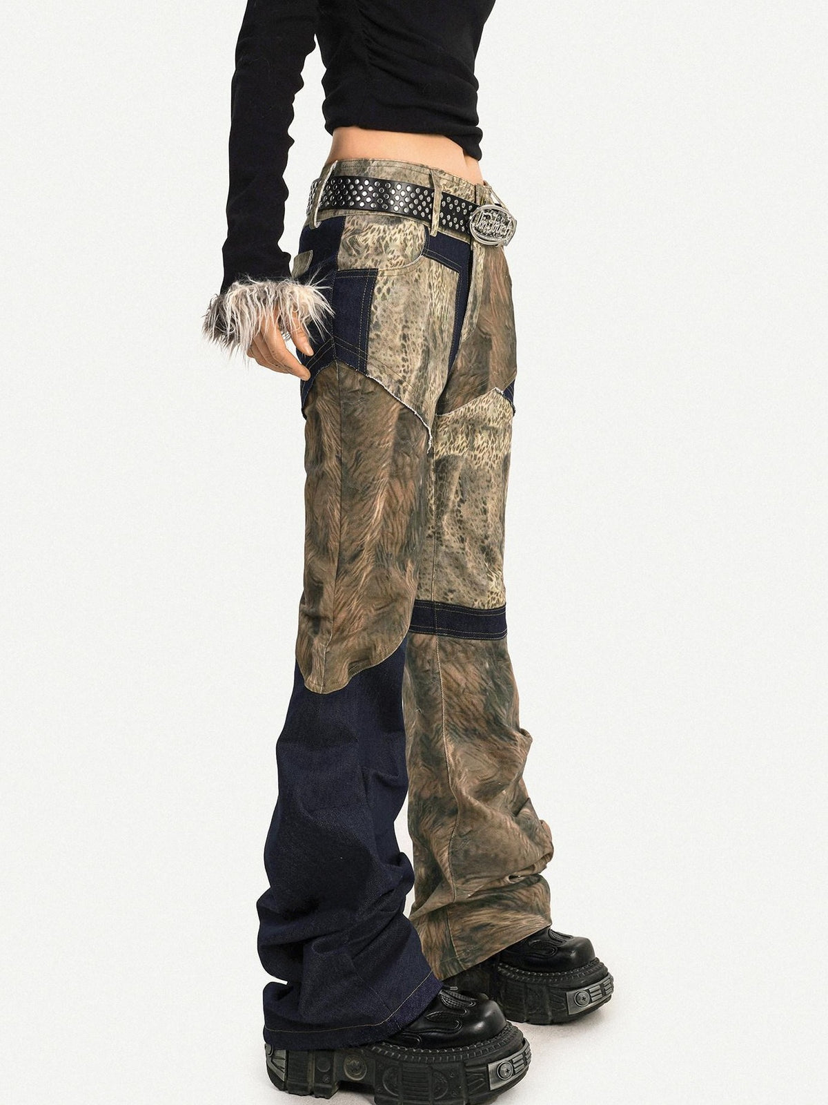 Nico Molly Rebel Wasteland Artistic Patchwork Vintage Print Women&