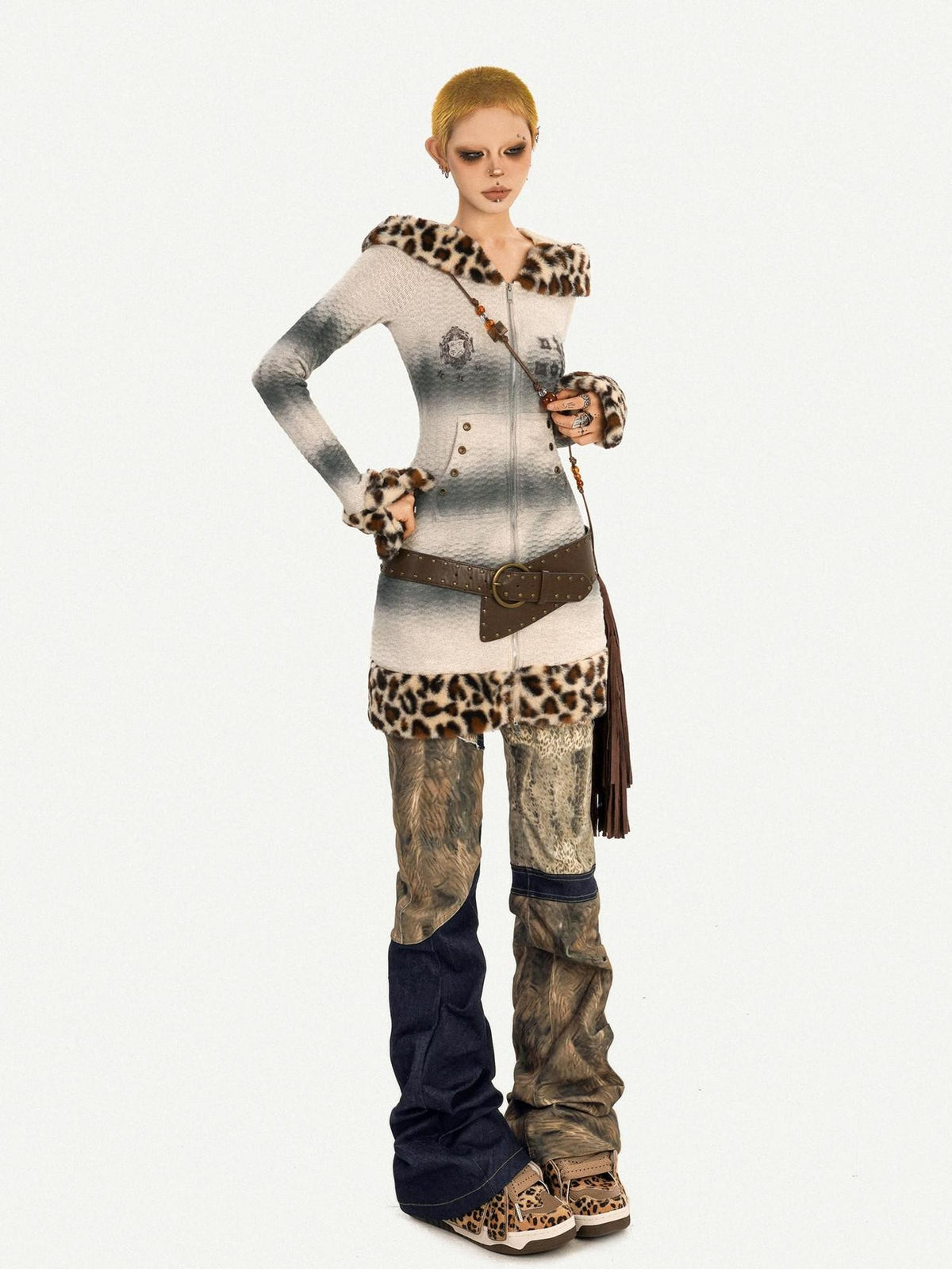 Nico Molly Rebel Wasteland Artistic Patchwork Vintage Print Women&