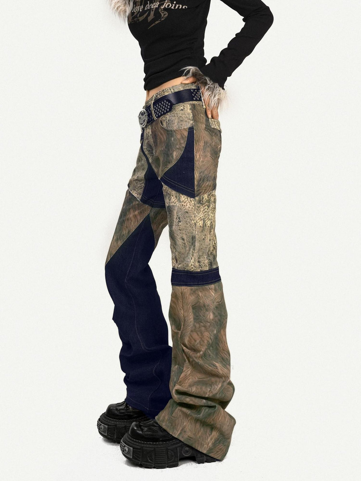 Nico Molly Rebel Wasteland Artistic Patchwork Vintage Print Women&