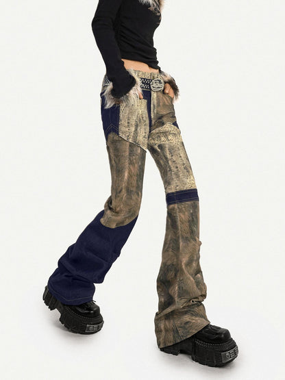 Nico Molly Rebel Wasteland Artistic Patchwork Vintage Print Women&