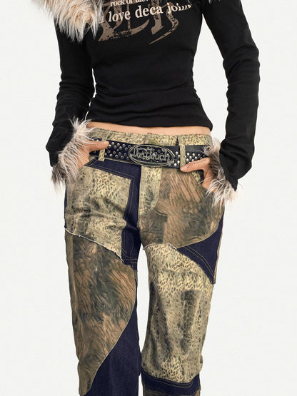 Nico Molly Rebel Wasteland Artistic Patchwork Vintage Print Women&