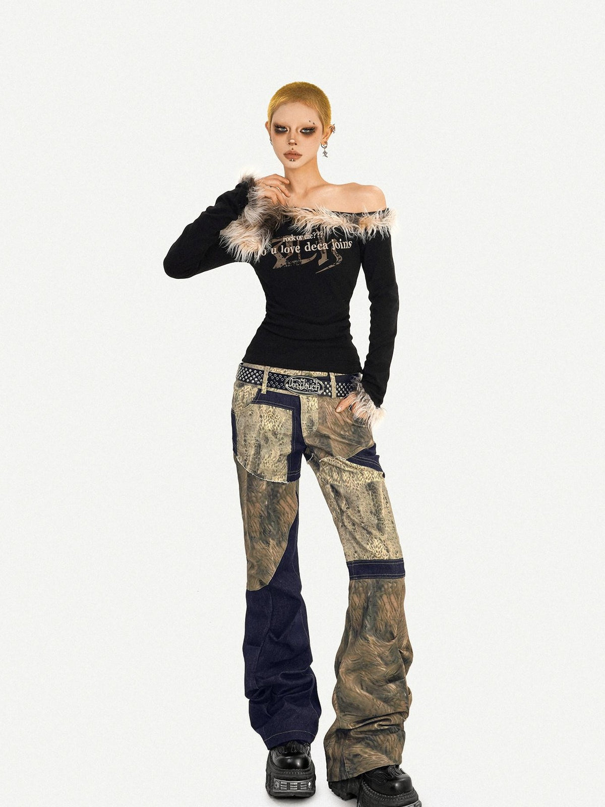 Nico Molly Rebel Wasteland Artistic Patchwork Vintage Print Women&
