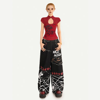 Nico_Molly_Red_Animal_Print_Stand_Collar_Chinese_Cheongsam_Inspired_Women&