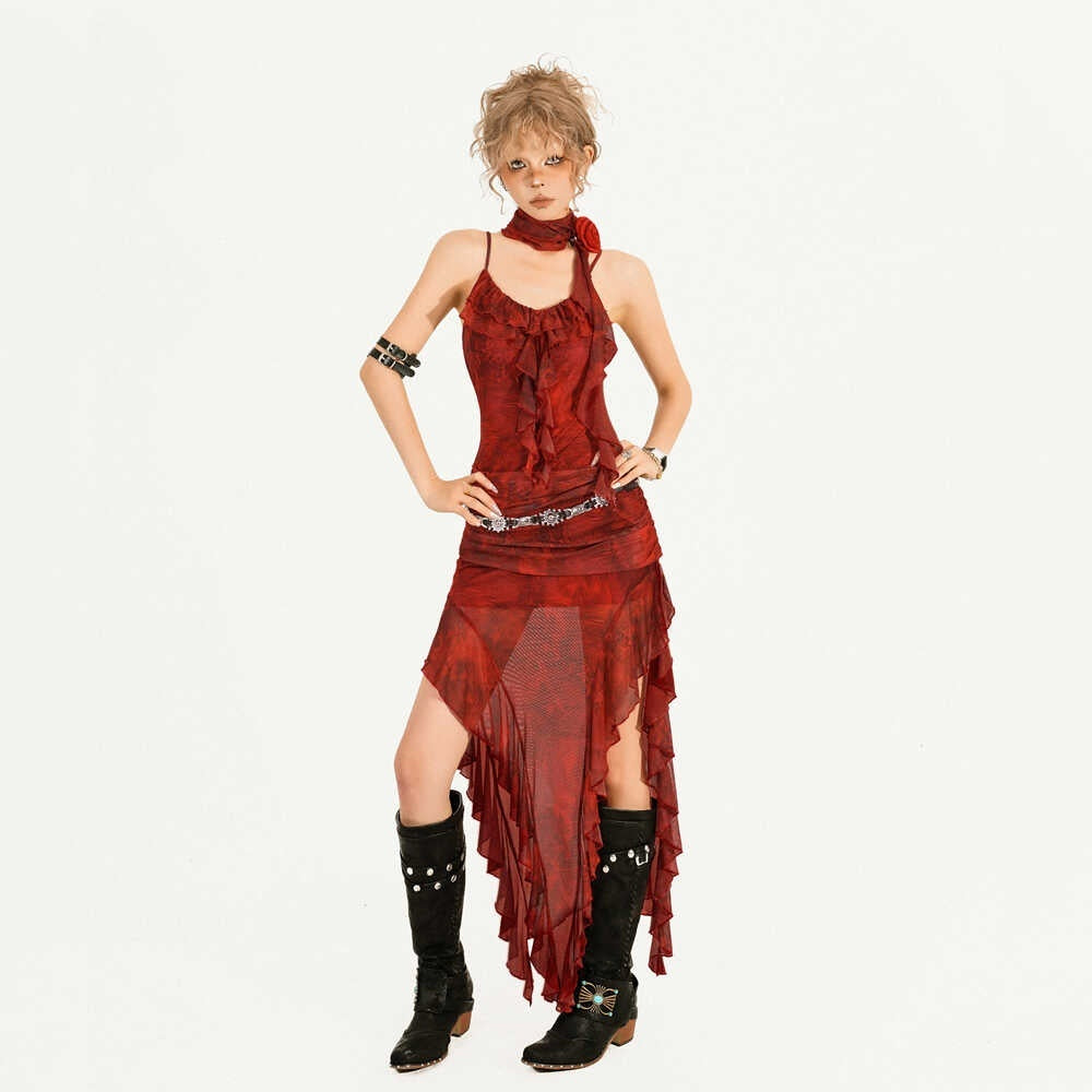 Nico_Molly_Red_Tie_Dye_Irregular_Spaghetti_Strap_Women&