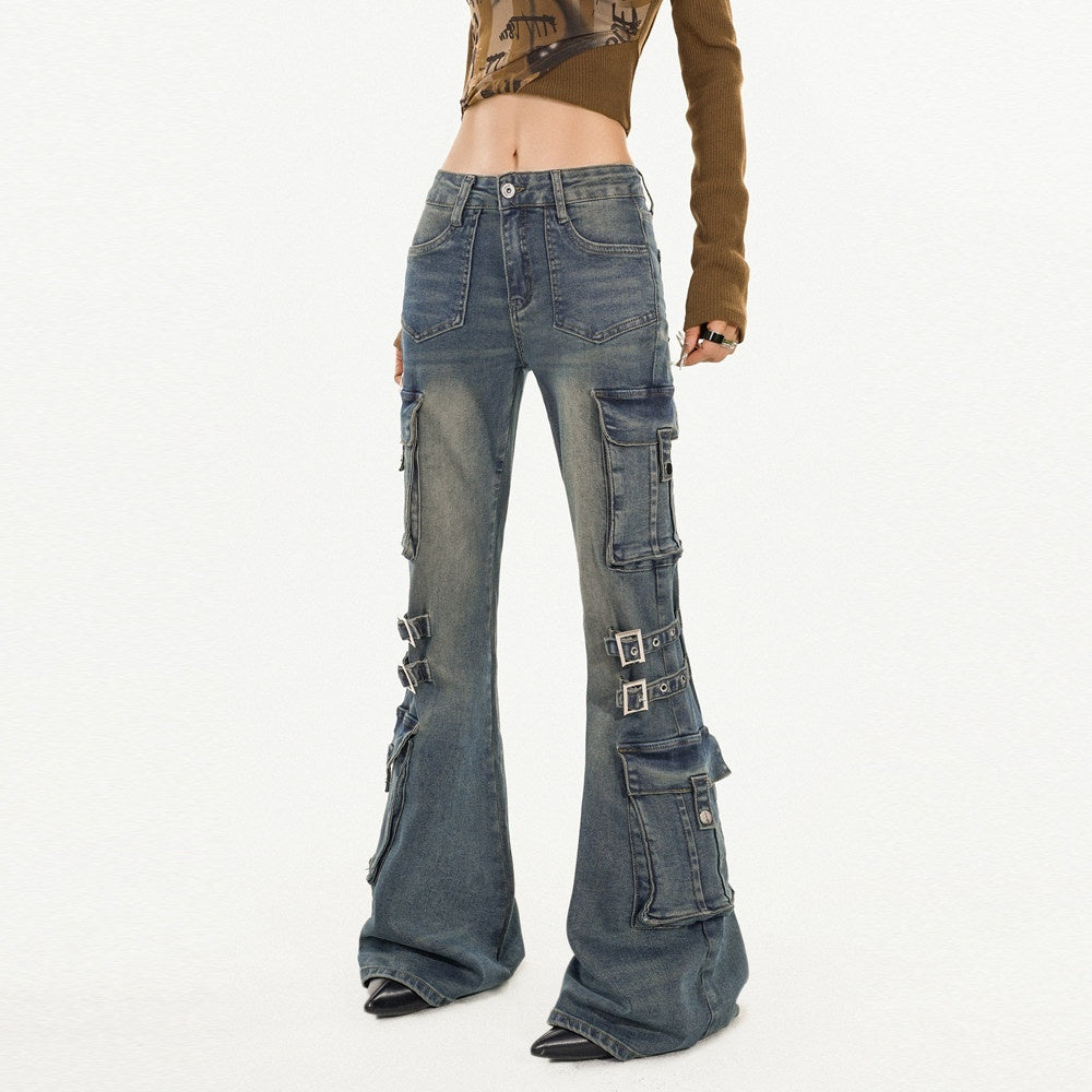 Nico_Molly_Retro_Blue_Vintage_Slim_Cargo_Pocket_Women&