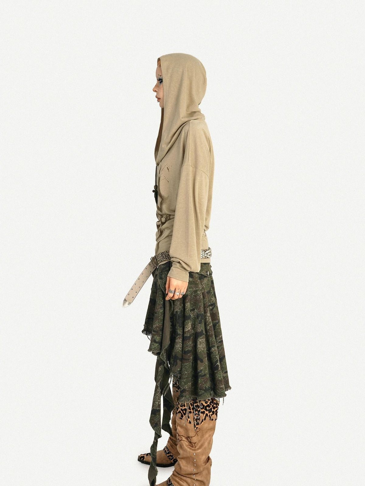 Nico Molly Retro Hooded Skull Print Women&