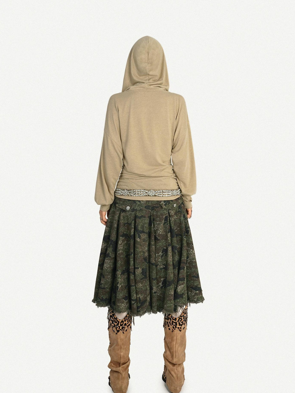 Nico Molly Retro Hooded Skull Print Women&