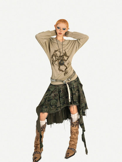 Nico Molly Retro Hooded Skull Print Women&