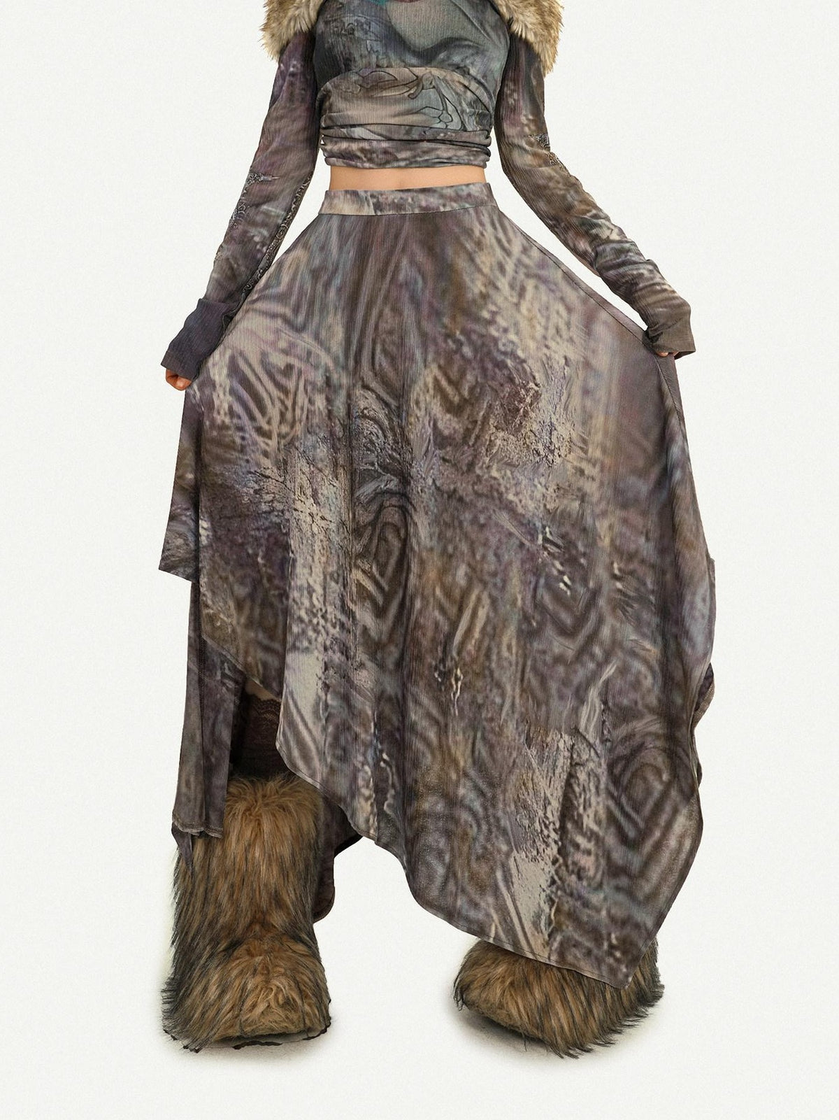 Nico Molly Retro One Shoulder Printed Women&