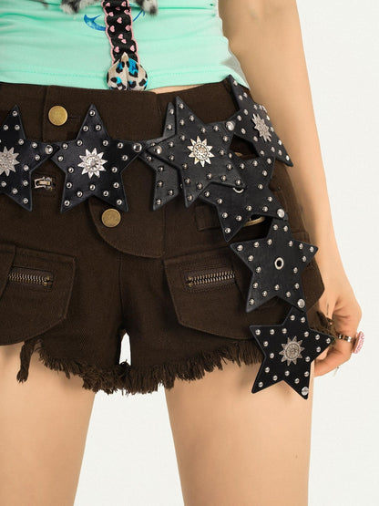 Nico Molly Retro Pentagram Studded Punk Street Women&