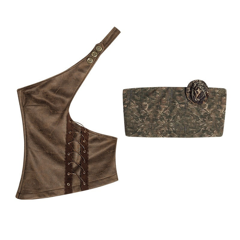 Nico_Molly_Retro_Punk_Asymmetric_One_Shoulder_Cropped_Solid_Women&