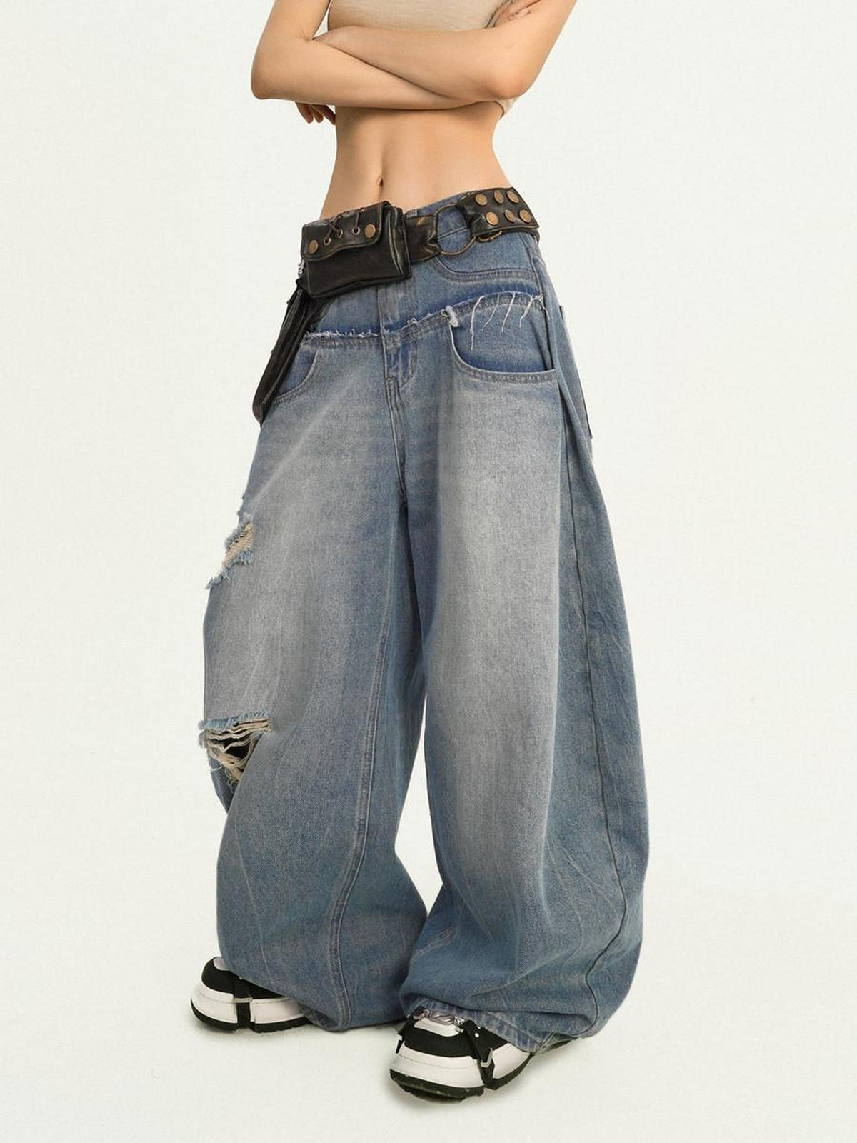 Nico Molly Retro Punk Biker Leather Waist Corset Belt Unique Design Women&