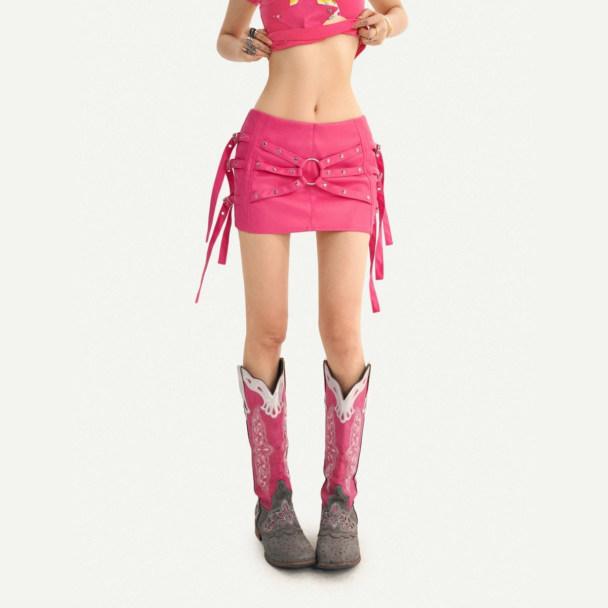 Nico_Molly_Rose_Red_Lace_Up_Bodycon_Low_Waist_Back_Zip_Lined_Women&