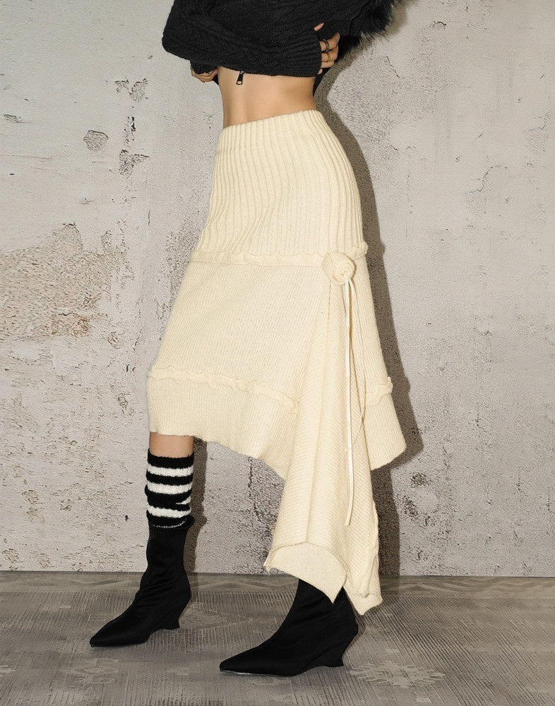 Nico_Molly_Rose_Ribbon_Asymmetrical_Mid_Waist_Solid_Vintage_A_Line_Women&