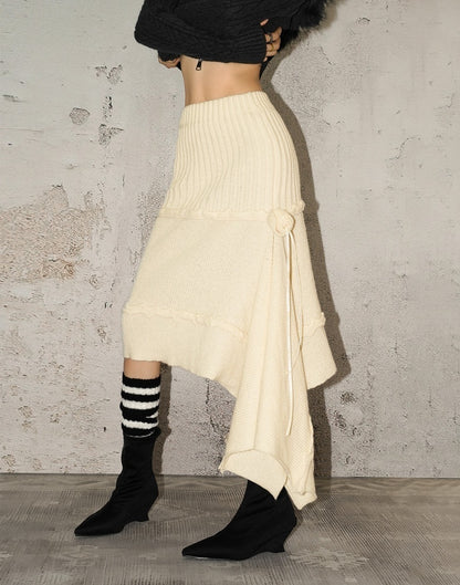 Nico_Molly_Rose_Ribbon_Asymmetrical_Mid_Waist_Solid_Vintage_A_Line_Women&
