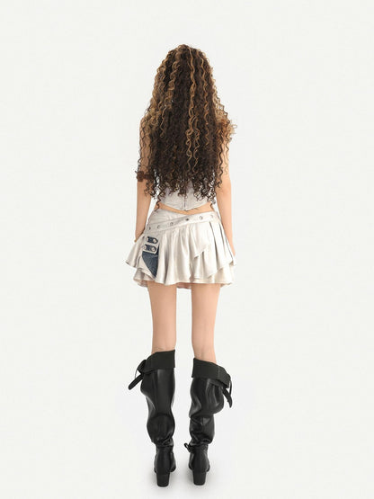 Nico Molly Silver Studded Patchwork Strapless Women&