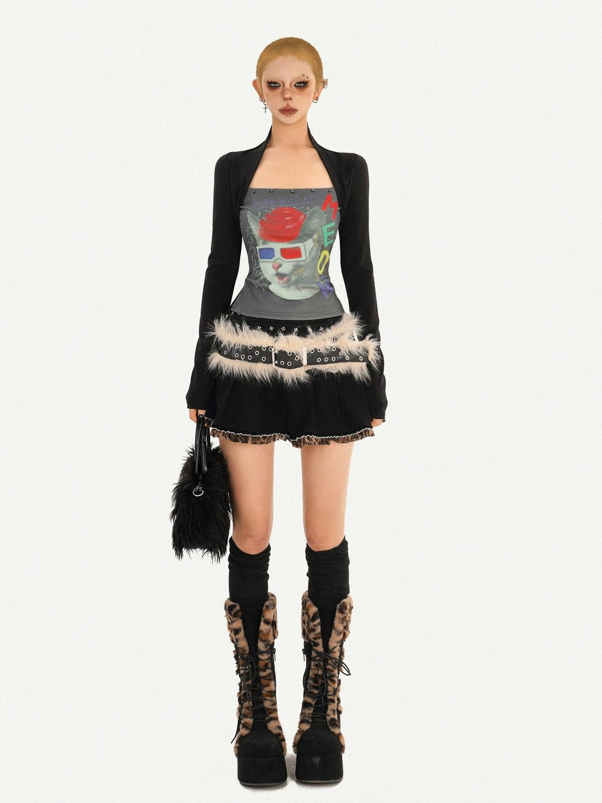 Nico Molly Skull Print Faux Two Piece Bustier Women&