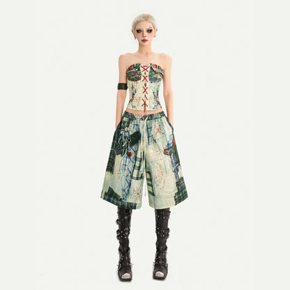 Nico_Molly_Street_Punk_Printed_Lace_Up_Bustier_Cropped_Slim_Women&