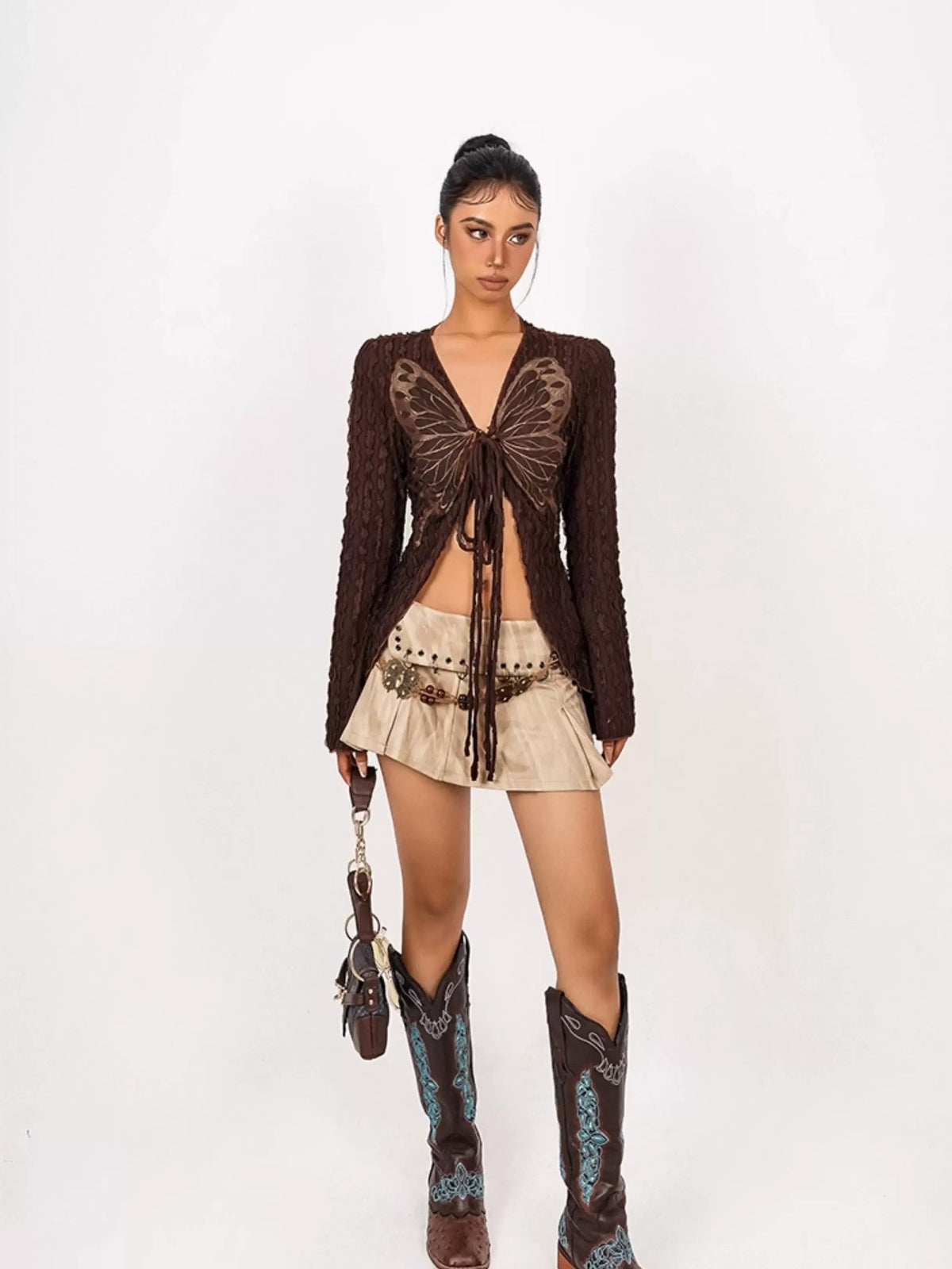 Nico Molly Studded 3d Embellished A Line Low Waist Women&
