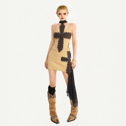 Nico_Molly_Studded_Spliced_Cross_Halter_Vest_Women&