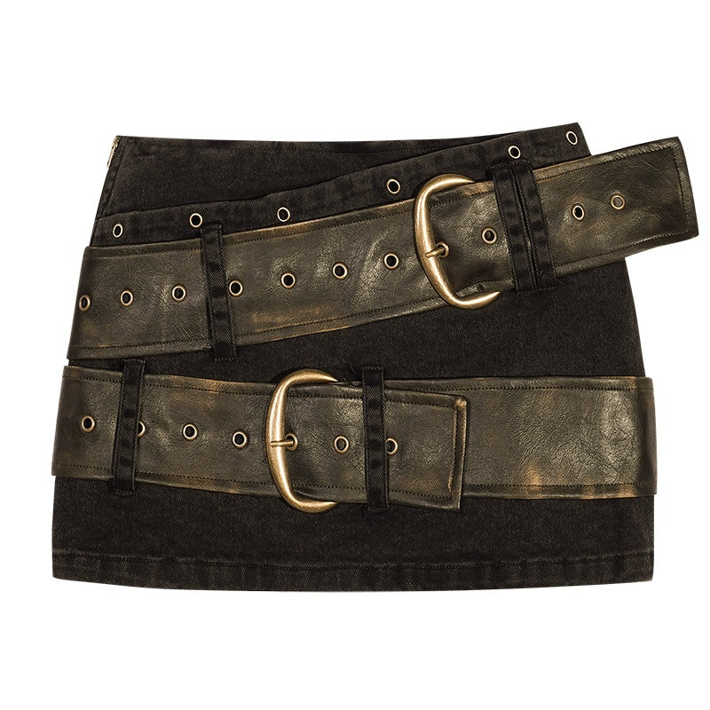 Nico_Molly_Tie_Dye_Distressed_Double_Belt_A_Line_Vintage_Women&