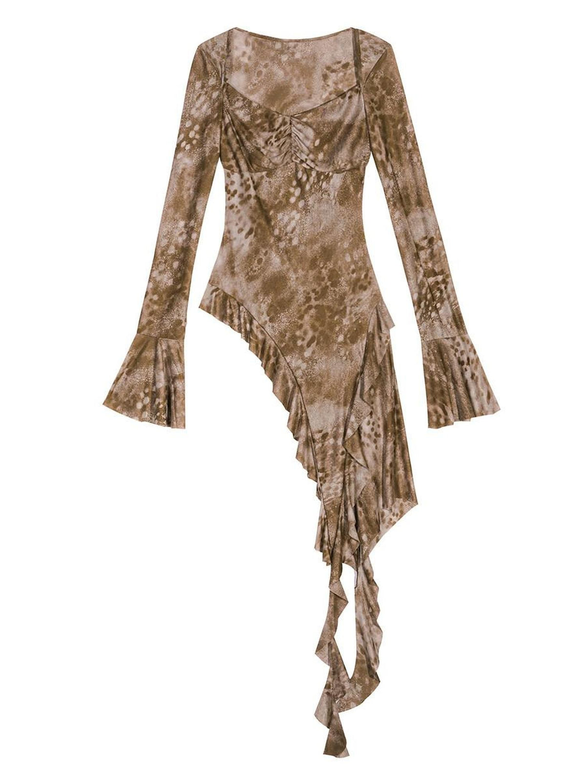 Nico Molly Tie Dye Irregular Bell Sleeve Slim Fit Women&