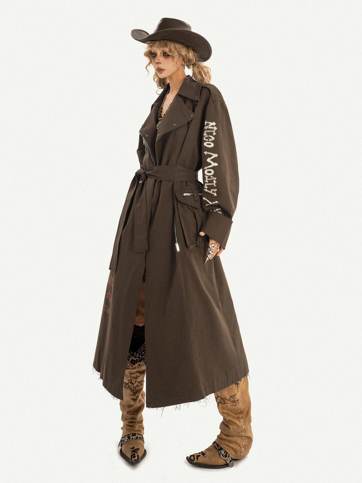Nico Molly Urban Nomad Single Breasted Lapel Loose Long Women&