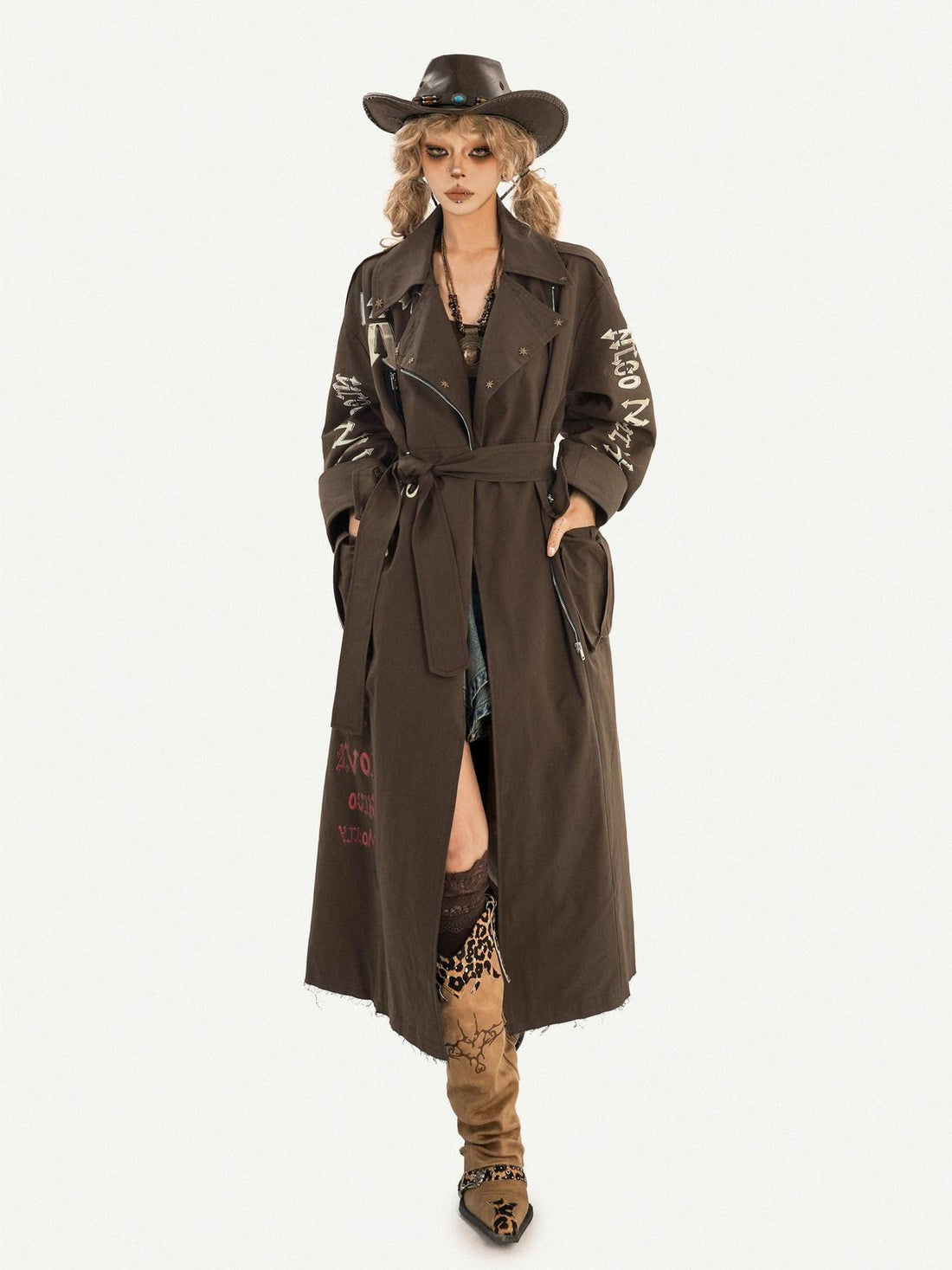 Nico Molly Urban Nomad Single Breasted Lapel Loose Long Women&