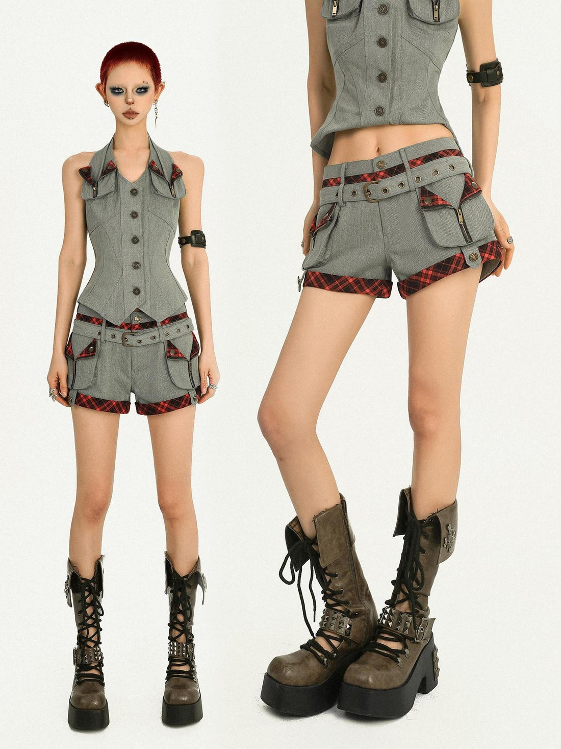 Nico Molly V-neck Lapel Blazer Vest Buttoned Slimming Women&