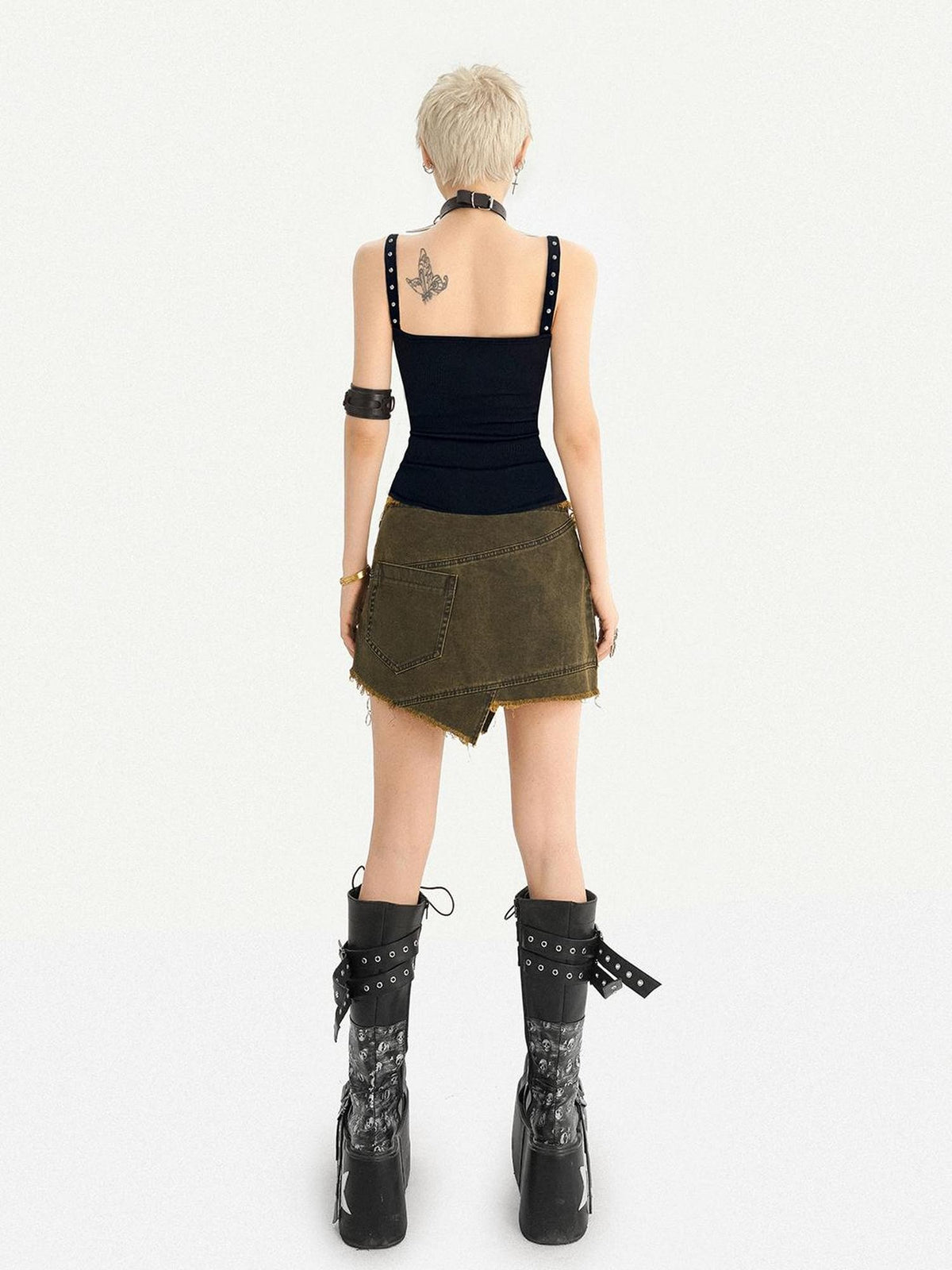 Nico Molly Vintage American Studded Square Neck Slim Fit Women&