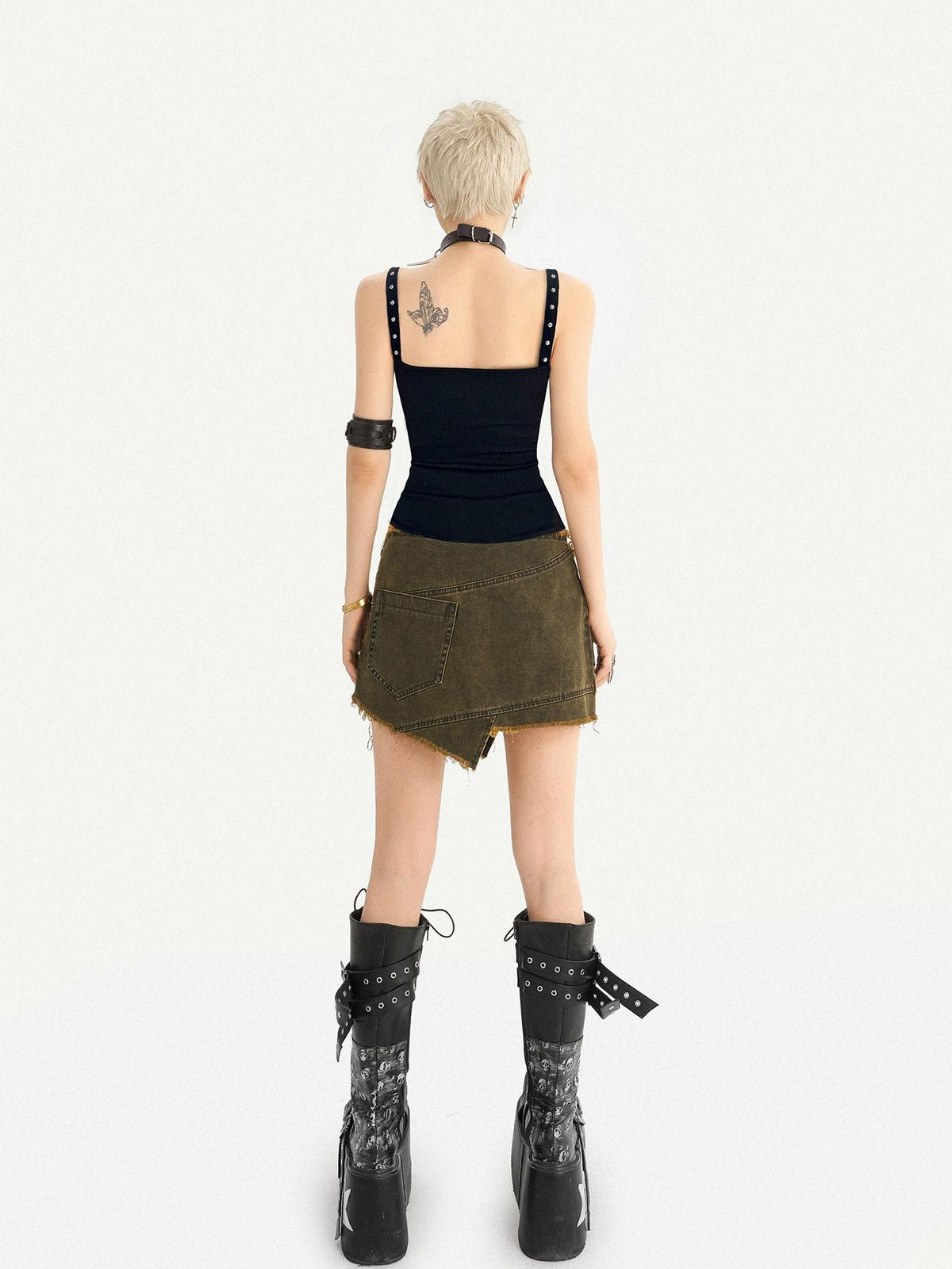 Nico Molly Vintage American Studded Square Neck Slim Fit Women&