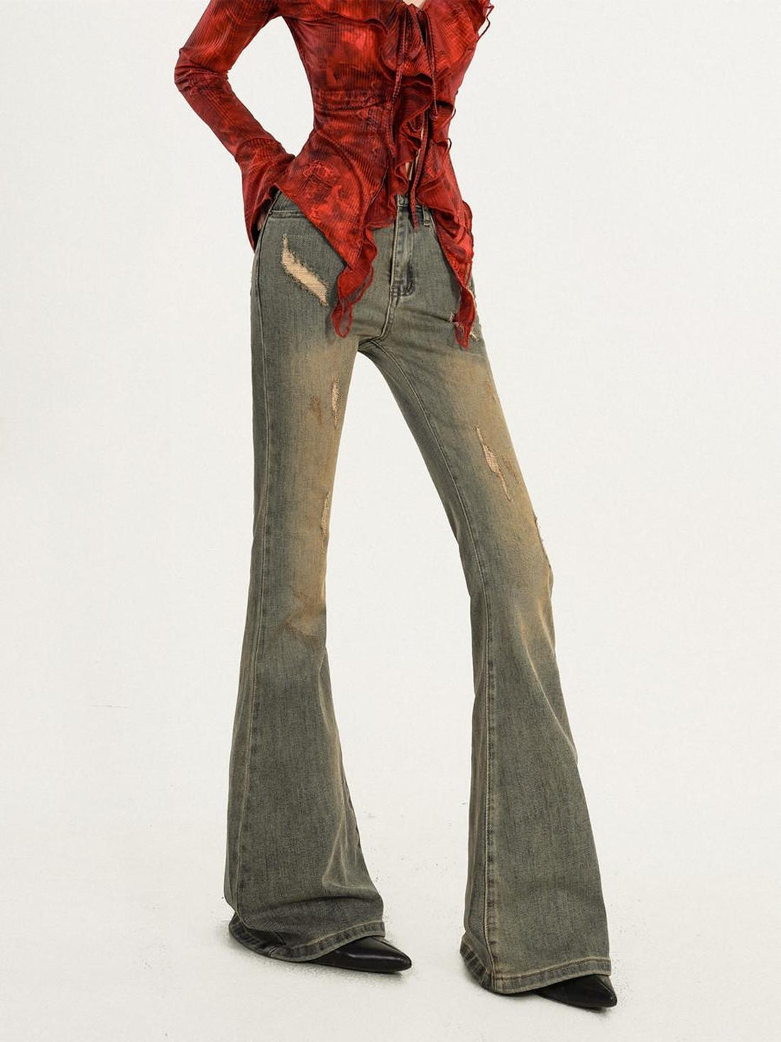 Nico Molly Vintage Blue Distressed Heavy Wash Wasteland High Waist Women&