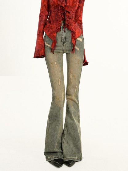 Nico Molly Vintage Blue Distressed Heavy Wash Wasteland High Waist Women&