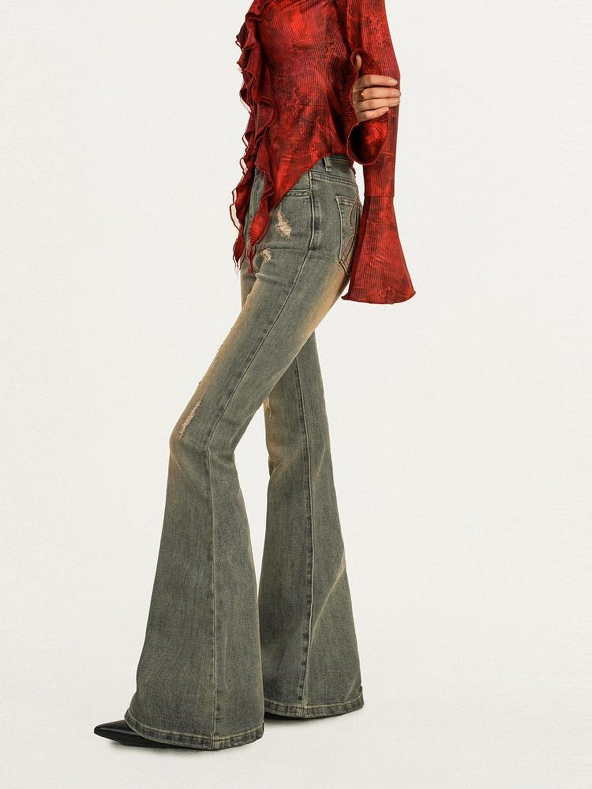 Nico Molly Vintage Blue Distressed Heavy Wash Wasteland High Waist Women&