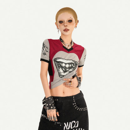 Nico_Molly_Vintage_Jersey_3d_Deconstructed_Heart_Print_V-neck_Women&