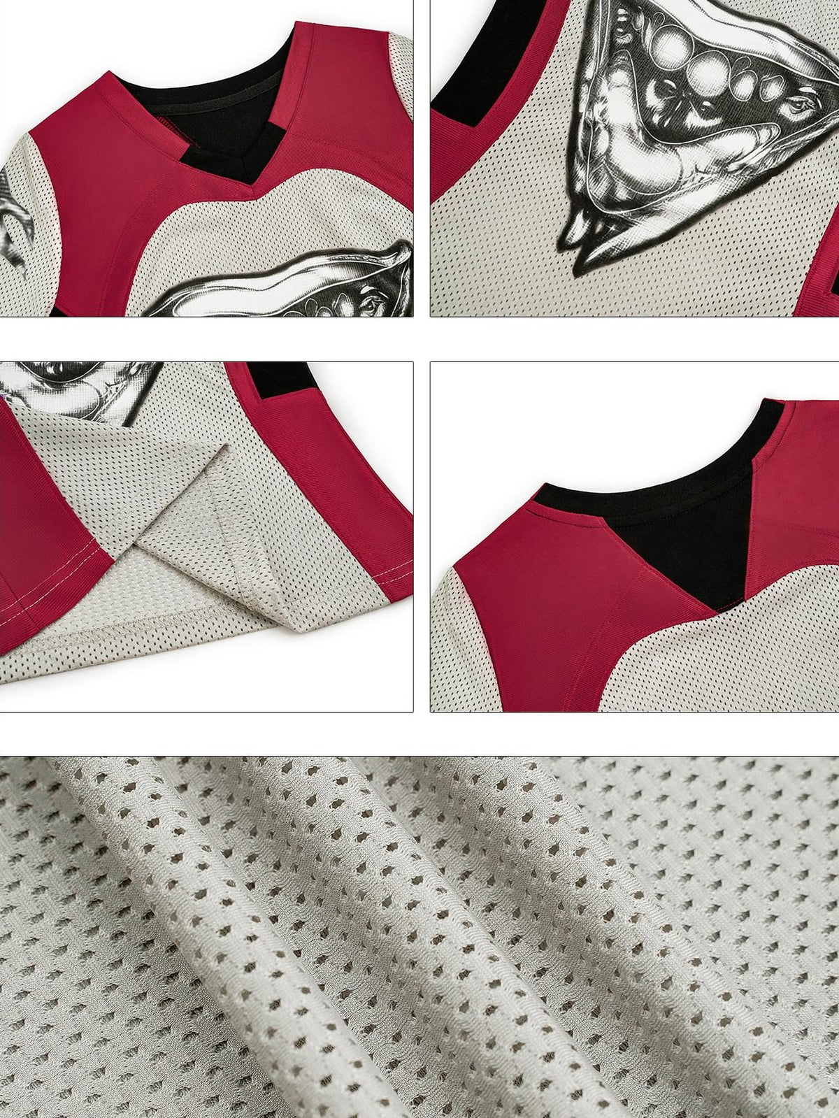 Nico Molly Vintage Jersey 3d Deconstructed Heart Print V-neck Women&