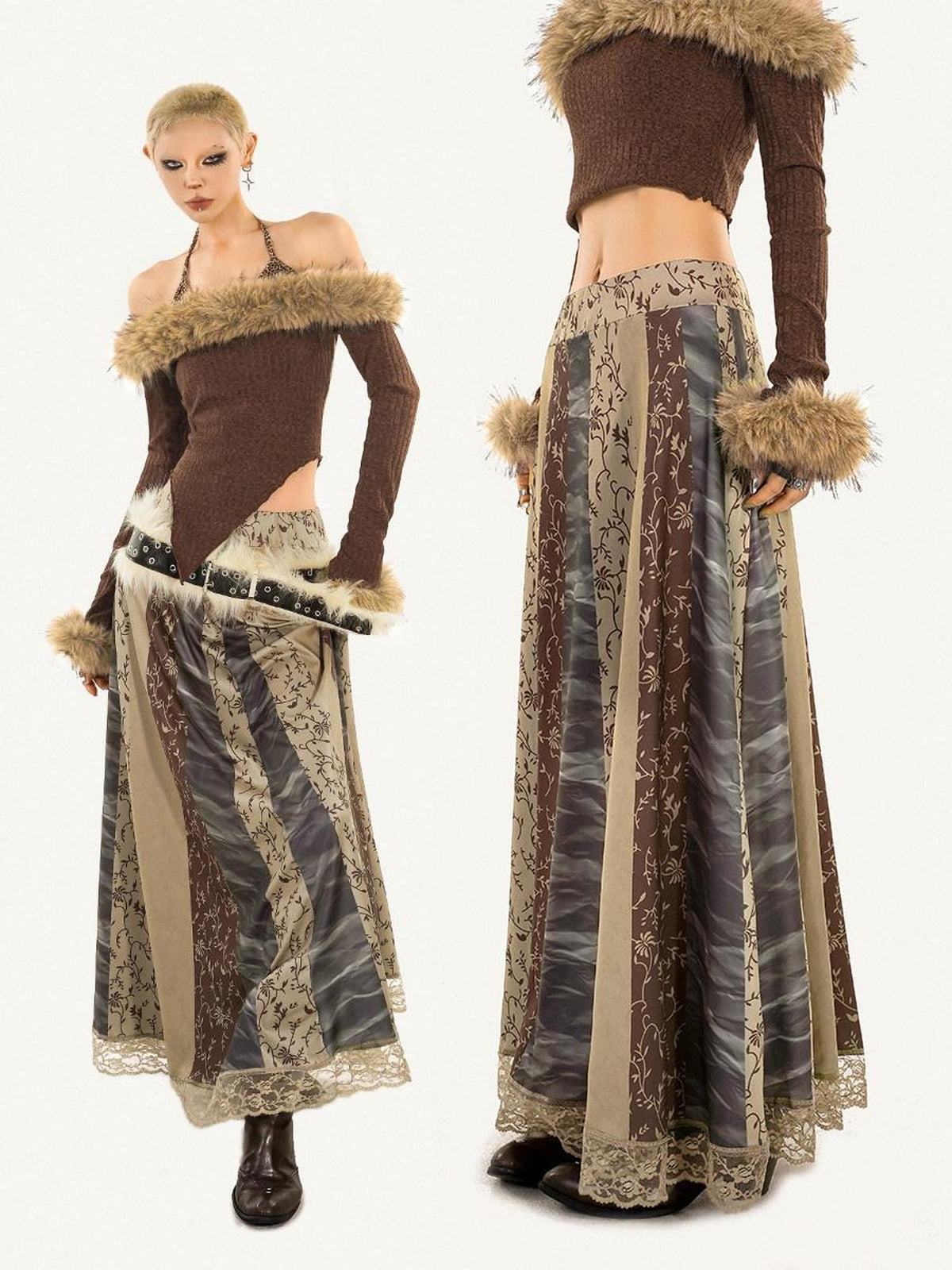 Nico Molly Vintage Lace Trim Ethnic Print Women&