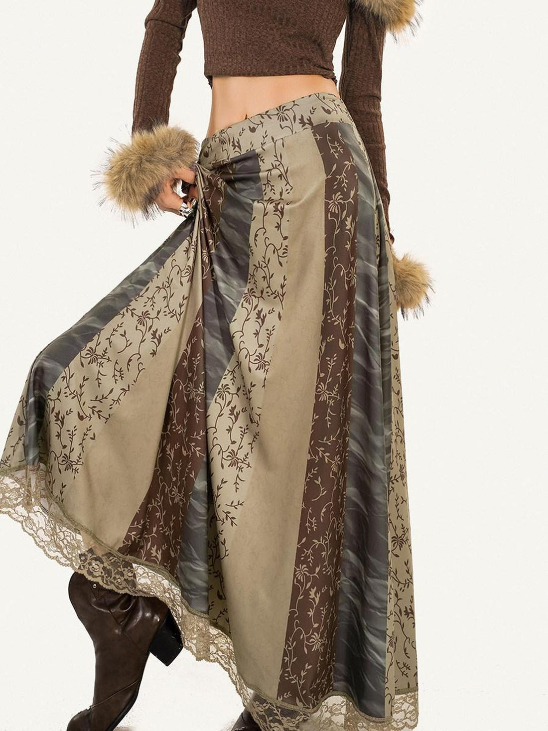 Nico Molly Vintage Lace Trim Ethnic Print Women&
