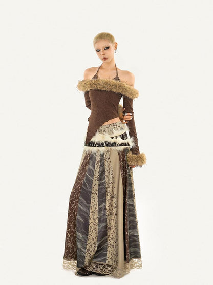 Nico Molly Vintage Lace Trim Ethnic Print Women&
