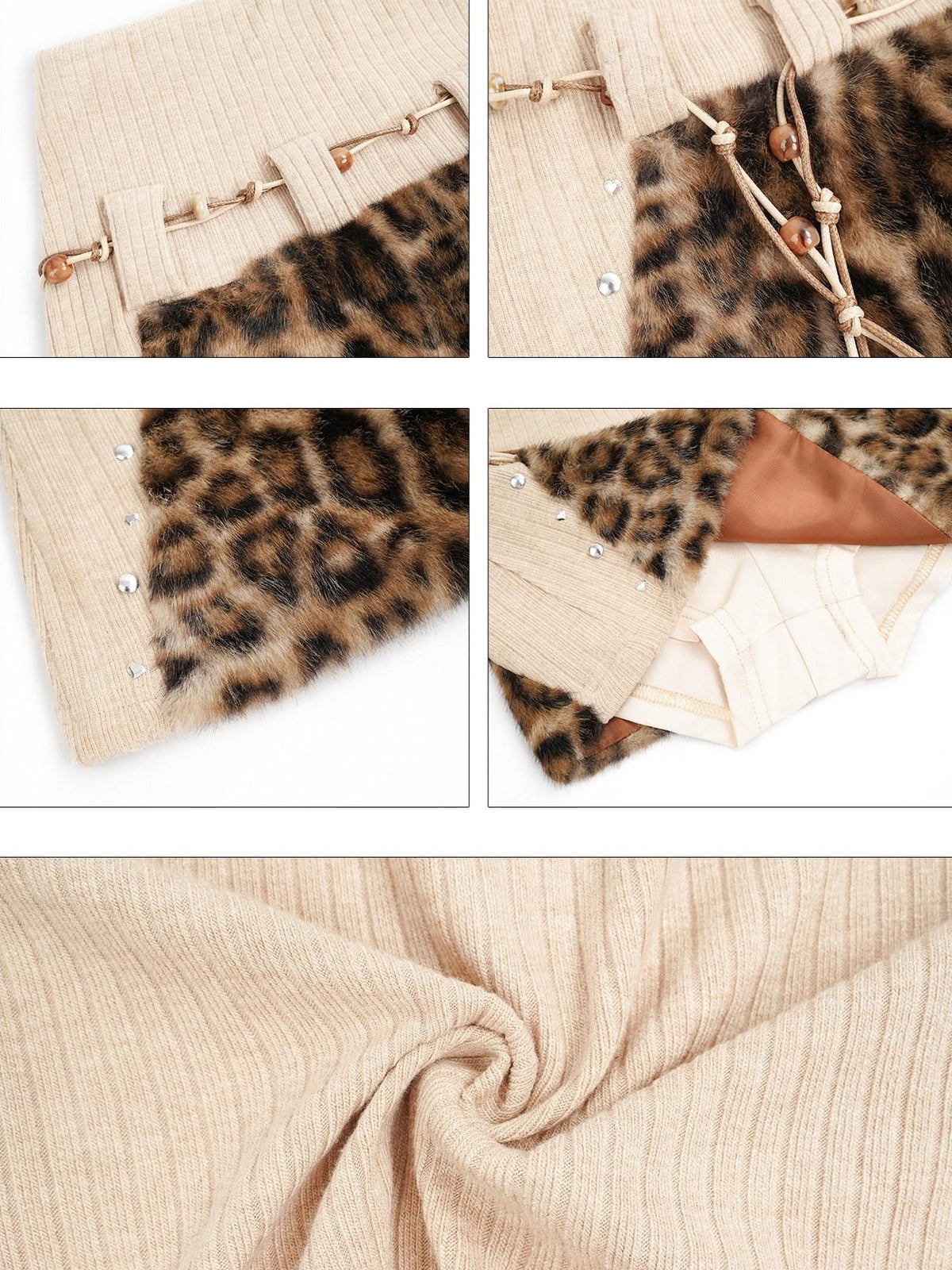 Nico Molly Vintage Leopard Print High Waist Slim A Line Women&